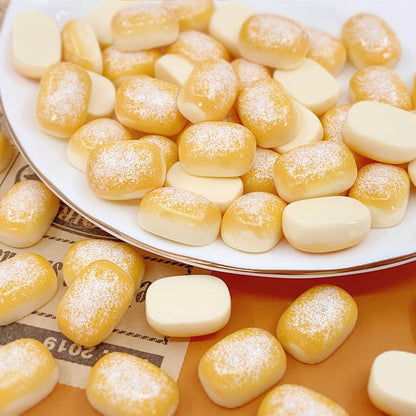 wybcfp 50 Pcs Artificial Mini Bread DIY Accessories Resin Miniature Bread Cake Decor Simulation Bread Craft Charm for DIY Craft Accessories Mini Kitchen Decoration