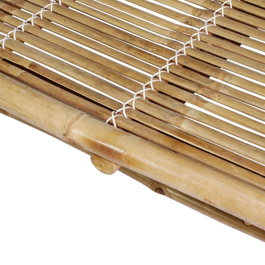 KTHLBRH Outdoor Bamboo Sunlounger for Two with Adjustable Backrest, Natural Bamboo Finish, Extra Large Solid Sun Lounger for Patio or Pool Area