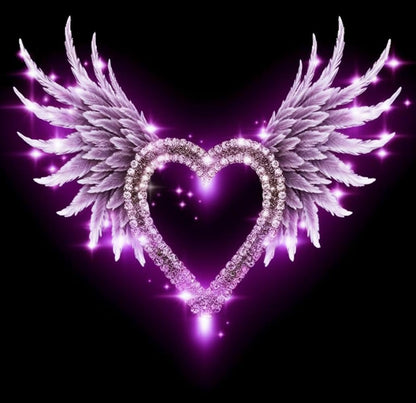 MaiYiYi Love Wings Paint with Diamonds, 5D Full Round Drill Angel Love Wings Crystal Diamond Painting Set, Heart Wing Diamond Painting Dots Art for Adult Beginners Wall Art Decor (40X40 CM)