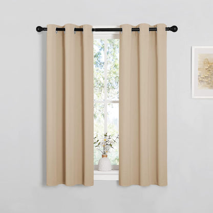 NICETOWN Room Darkening Curtain Panels - Thermal Insulated Grommet Drapes, Biscotti Beige, 29" x 40" (Set of 2)