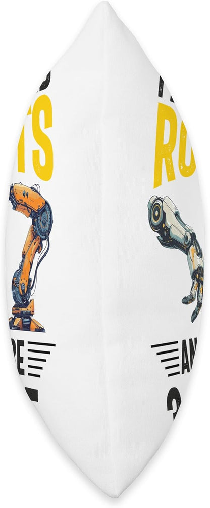 Funny Robot Engineer Throw Pillow - Robotics Coach for Men, Women, Boys