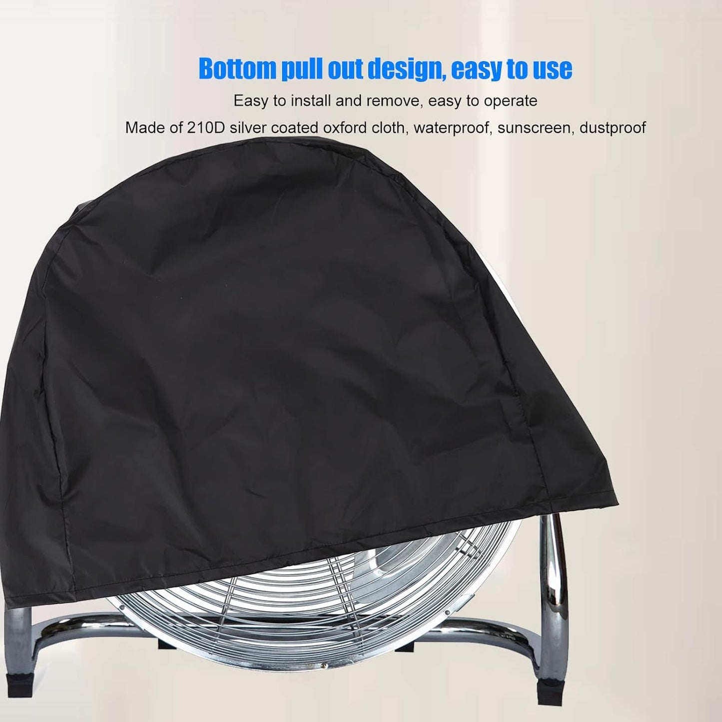 Industrial 24" Belt Drive Drum Fan Cover, Waterproof & Dustproof Protection for 24" Barrel Fan, Commercial Floor Fan