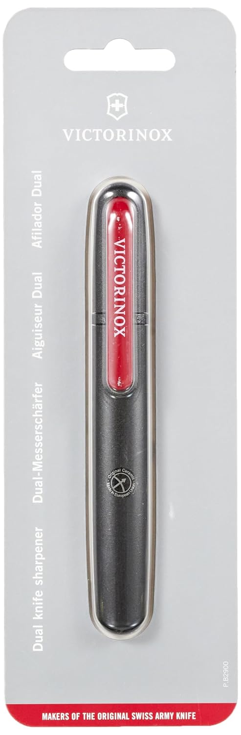 Victorinox 4.3323-X1 Pocket Knife Sharpener, Perfect Portable Solution for Sharpening All Your Straight Blades (Black,