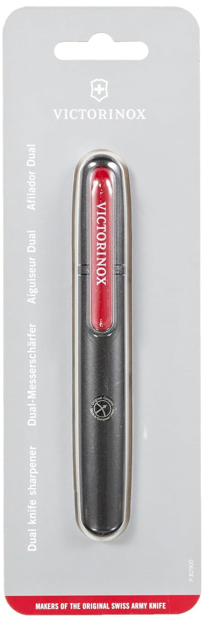 Victorinox 4.3323-X1 Pocket Knife Sharpener, Perfect Portable Solution for Sharpening All Your Straight Blades (Black,