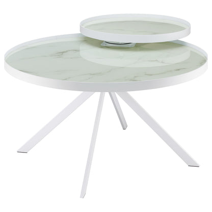 Coaster Home Furnishings Briggs 3-Piece Round Coffee and End Table Set White