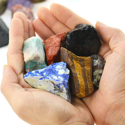 1 lb Bulk Rough Madagascar Stones Mix Large 1" Natural Raw Stones for Tumbling, Cabbing, Fountain Rocks, Decoration,Polishing, Wire Wrapping, Wicca and Reiki