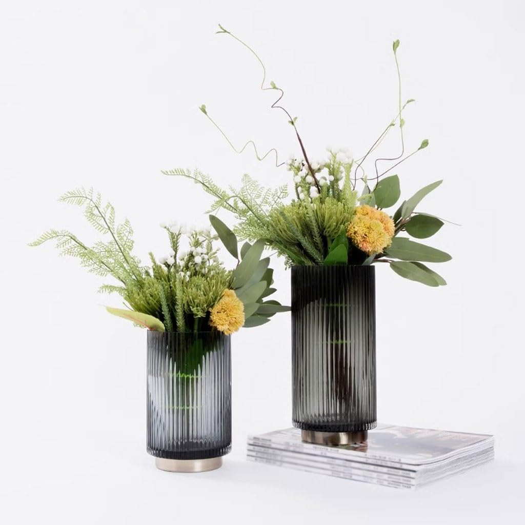 Artificial Bonsai Tree Nordic Light Luxury Simulation Flower Art Set Glass Vase Decoration Living Room Porch Dining Table Coffee Table Fake Flower Interior Decoration Artificial Plant Bonsai Tree(B)