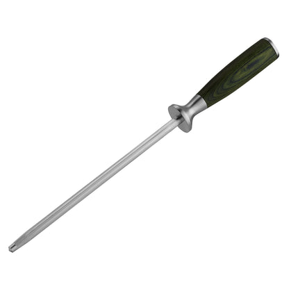 HexClad Honing Rod, 9 -Inch Japanese Damascus Stainless Steel Rod, Pakkawood Handle