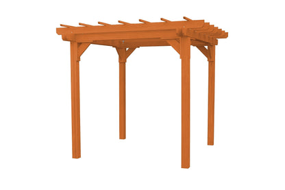 Amish-Made 8' x 8' Cedar-Stained Wood Pergola