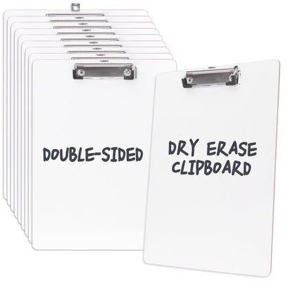 Dry Erase Clipboard 10 Pack, Clip Boards 9"x12" Whiteboard Clipboards Bulk Double Sided White Board for Classroom, Students, Office & School Supply