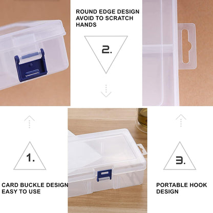 CHILDHOOD 2 Pack Clear Plastic Clip Box, Small Crayon Box Containers with Lids, 6.5 x 4.5 Inches