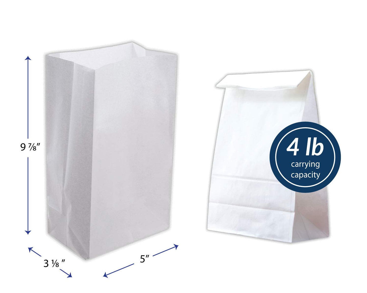 Reli. White Paper Bags | 500 Count | Paper Lunch Bags Ideal for Small Lunches and Crafts | Perfect for Sandwiches and Snacks