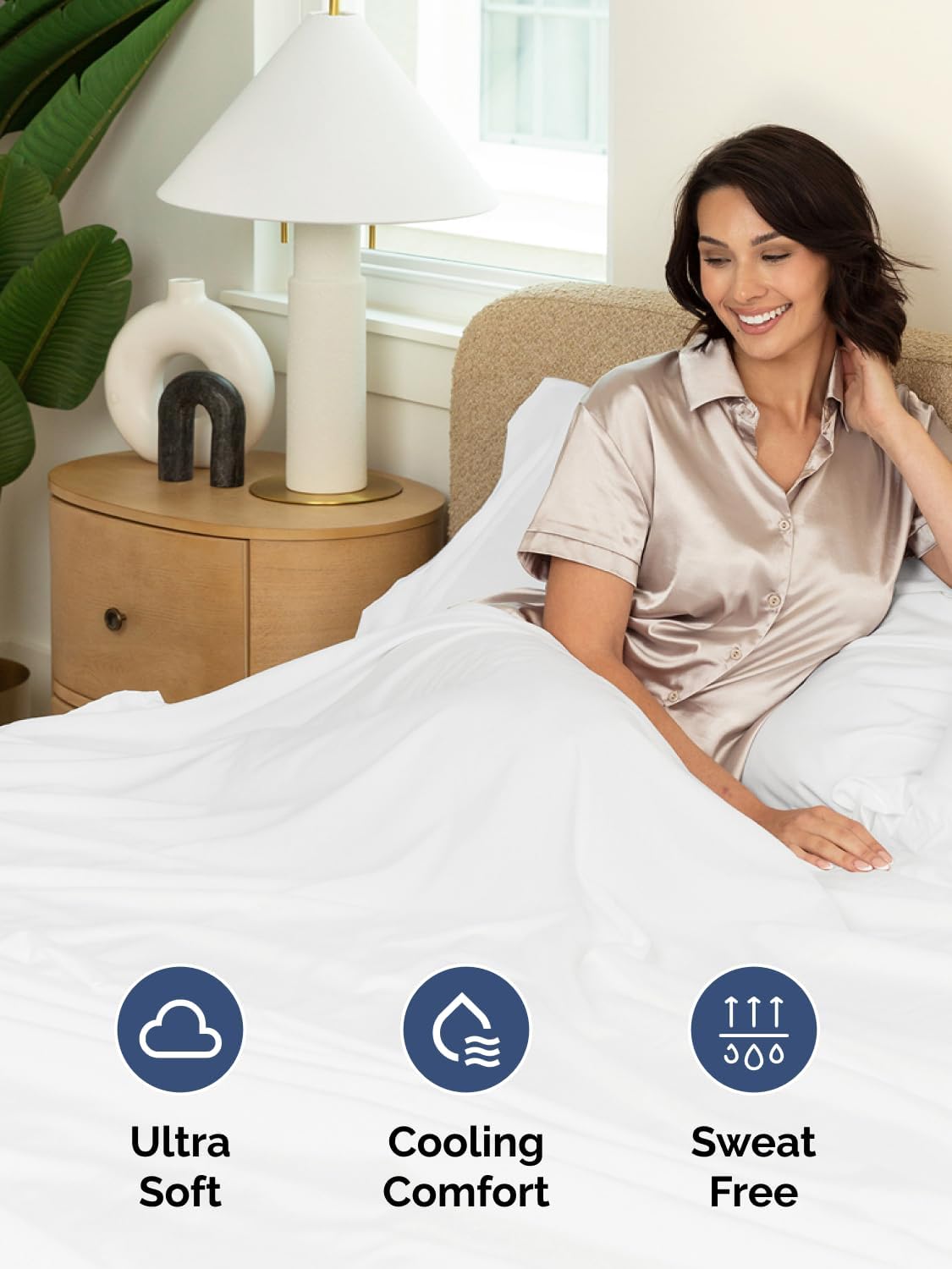 Skiennix Extra Deep Full Sheet Set | 6-Piece Breathable Cooling Bedding - Soft, Wrinkle-Free White Sheets