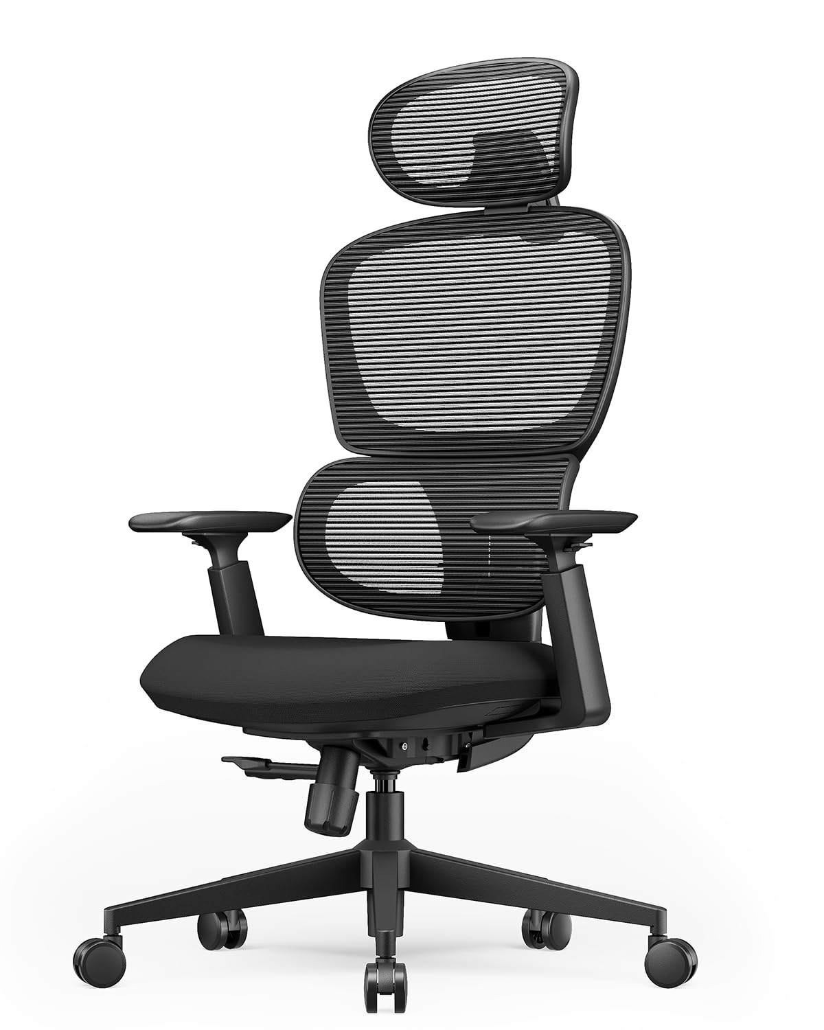 ProtoArc Ergonomic Office Chair – EC300 Adjustable Lumbar High Back Desk Chair, Sliding Seat, 3D Headrest, Wider Armrests, 4 Tilt Backrest Mesh Chairs for Home Office Long Hours Sitting - Black