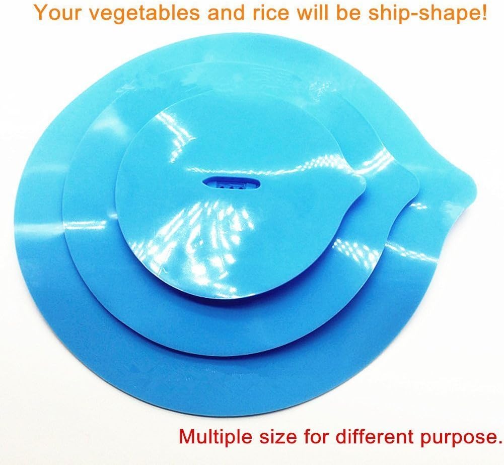 eoocvt 3pcs Steam Ship Silicone Steamer Lid Food Covers, Cute Design, Pack of 3