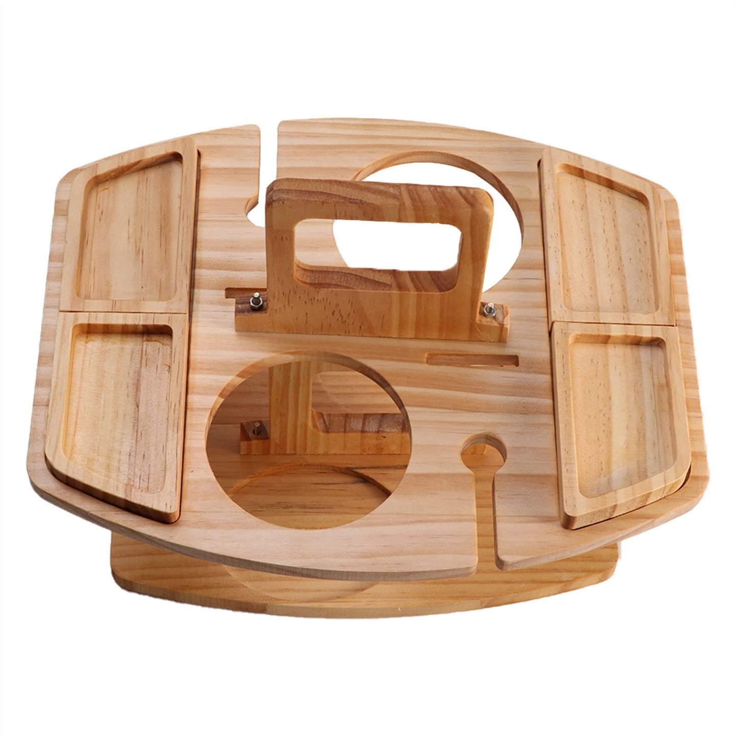 Lightweight Garden Wooden Picnic Table Outdoor Camping Party with Glass Holder Furniture Beach Barbecue Snack Tray Camping Accessories