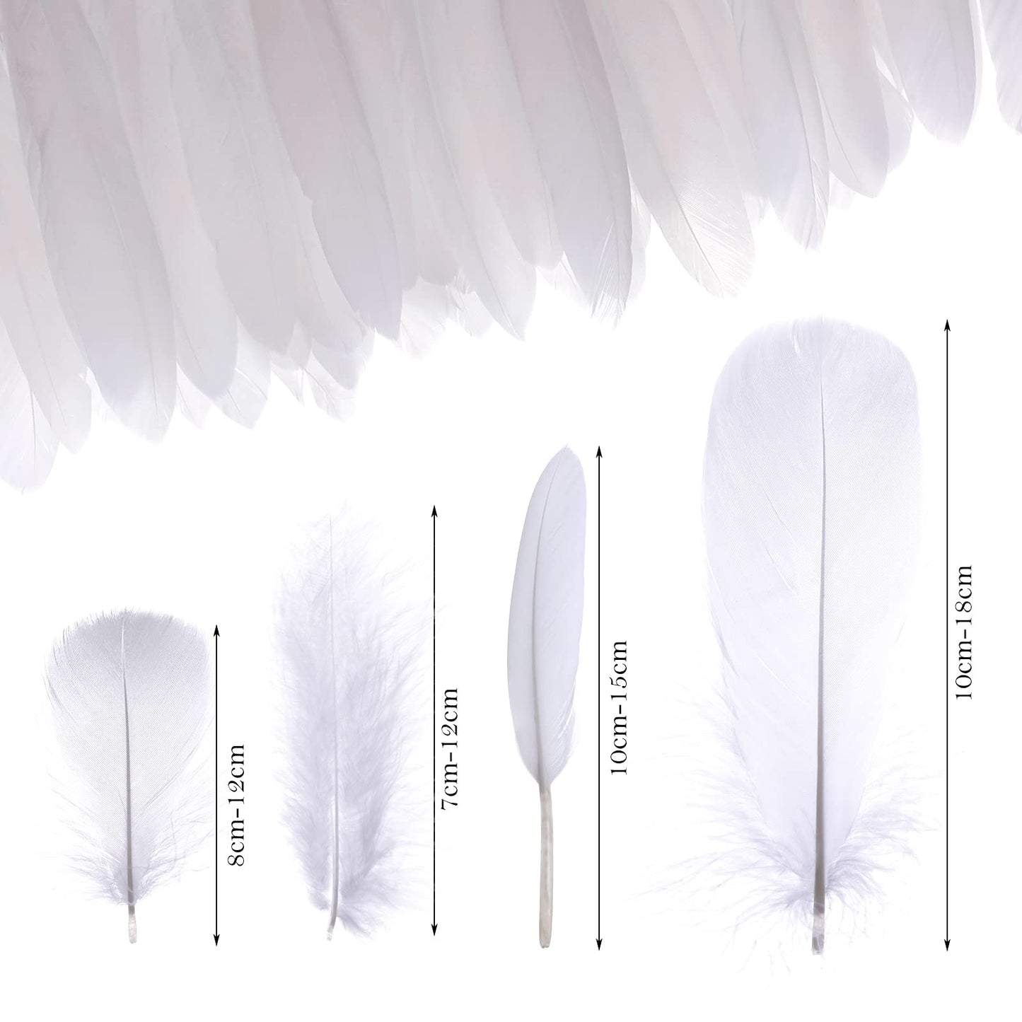 MWOOT 4 Styles Assorted Crafts Feathers (White)