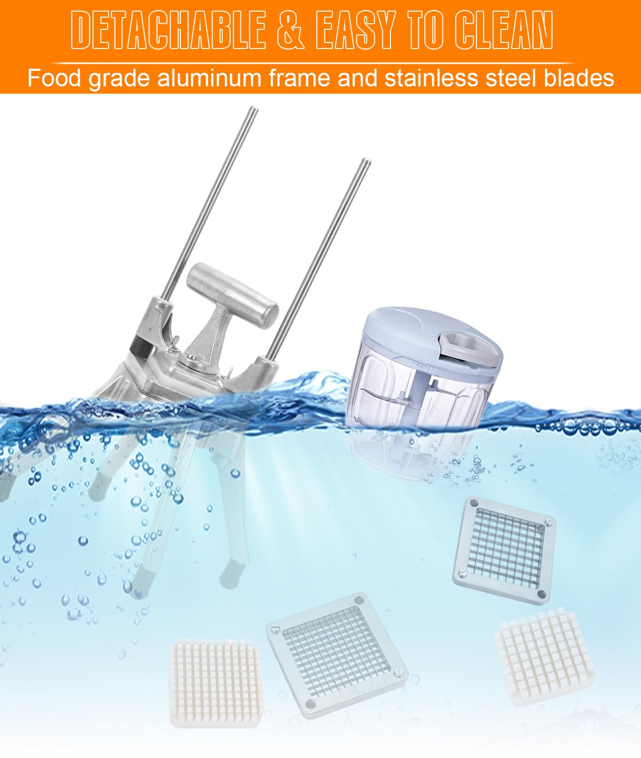 BotaBay Commercial Vegetable Fruit Chopper 1/4″&3/8″ Blade Heavy Duty Professional Food Dicer Kattex French Fry Cutter Onion Slicer Stainless Steel for Tomato Peppers Potato
