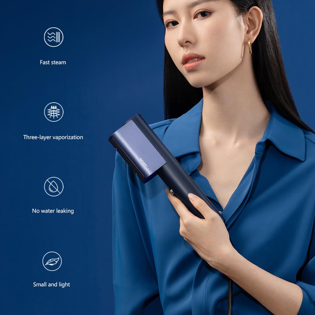 Nesugar G3 Steamer for Clothes Portable Travel Steamer, Fashion Handheld Garment Steamer, 0.75lbs Lightly, 15s Fast Heat-up, Light Mini Steam Iron for travel and home （blue)