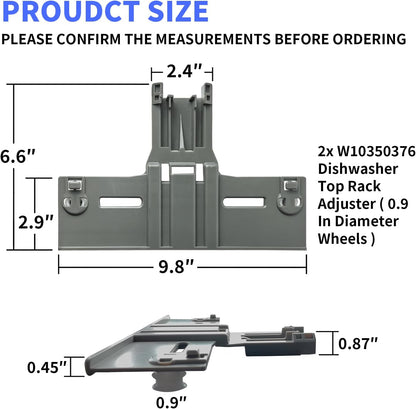 UPGRADED W10350376 Dishwasher Top Rack Adjuster Parts for Kitchenaid Whirlpool Kenmore Dishwasher Repair