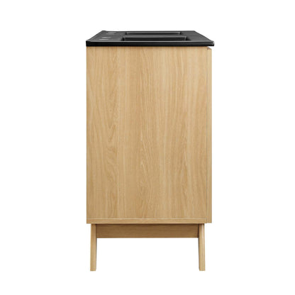 Modway Soma Bathroom Vanity, 48 Inch Double, Oak Black