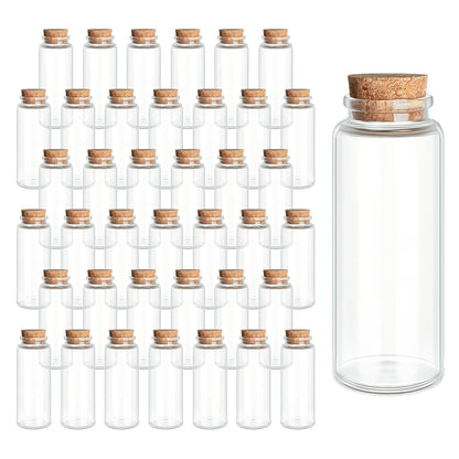 40-Pack 1.35 oz (40 ml) Glass Bottles with Cork Stoppers – for Spell Bottles, Spice Jars, DIY Party Favors, Travel Memories & Plant Propagation – Empty Recyclable Containers for Crafts, Kitchen,Décor