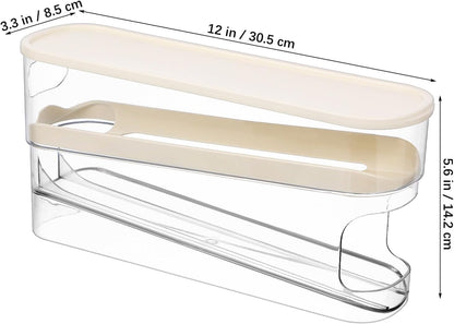 PRETYZOOM Automatic Rolling Egg Holder for Fridge, Home Egg Dispensing Organizer Refrigerator