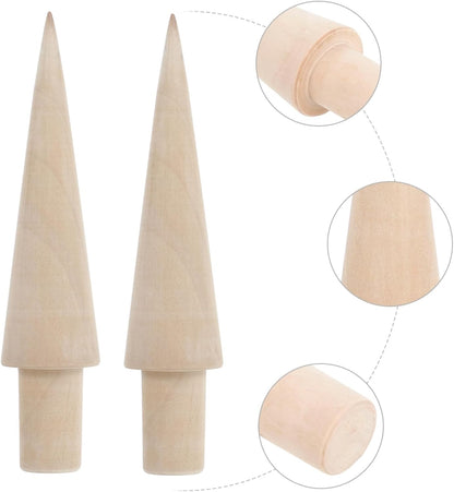 ABOOFAN 4 pcs Krumkake Waffle Cones Cream Maker Molds for Home Baking - Portable DIY Wooden Pastry Horns