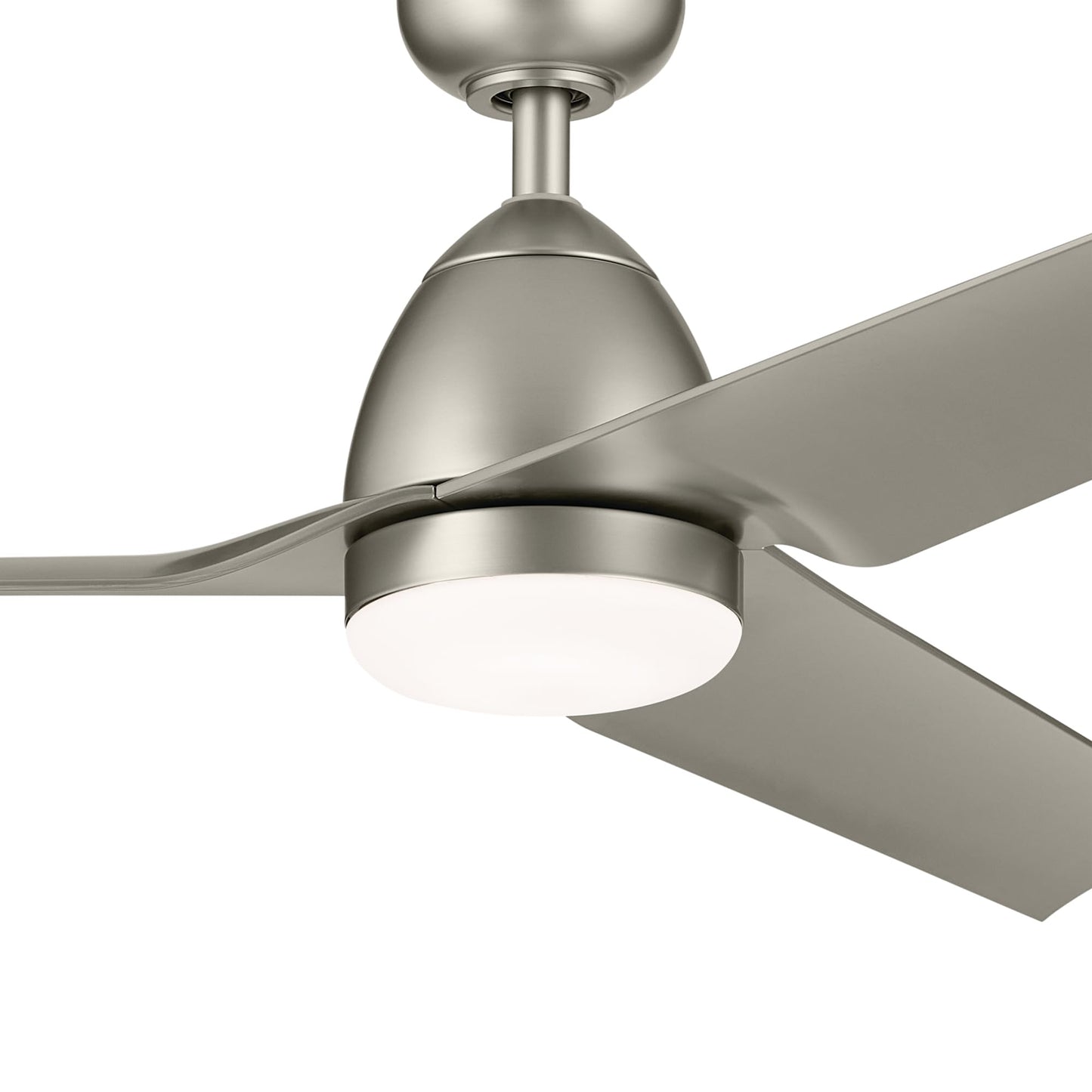 54 Inch Fit Ceiling Fan with CCT Selectable Light Module, 3 Blade Modern Fan, Satin Etched Cased Opal Glass in Brushed Nickel with Silver Blades (54" W x 13.25 H), 310254NI