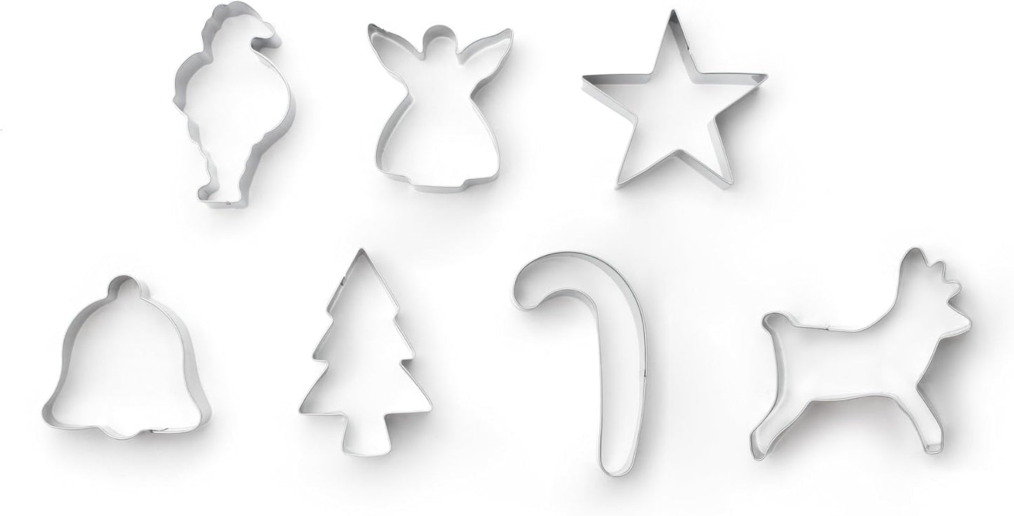 Fox Run 7-Piece Metallic Christmas Cookie Cutter Set