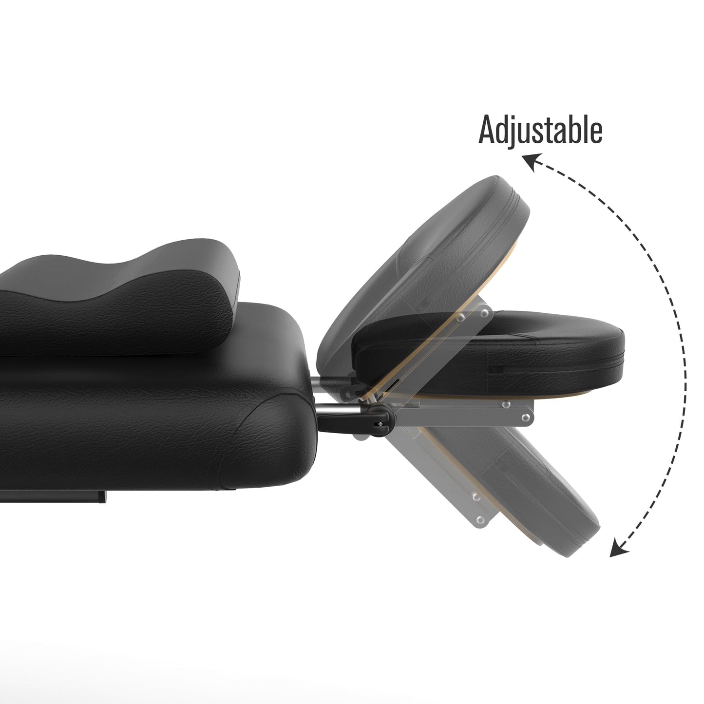 Electric Massage Bed with Adjustable Height and Backrest, Electric Massage Table for Treatment, Physical Therapy and Spa Facial Bed, 2 Motor, Hydraulic Equipment, Remote Control, 32 W x 75 L, Black