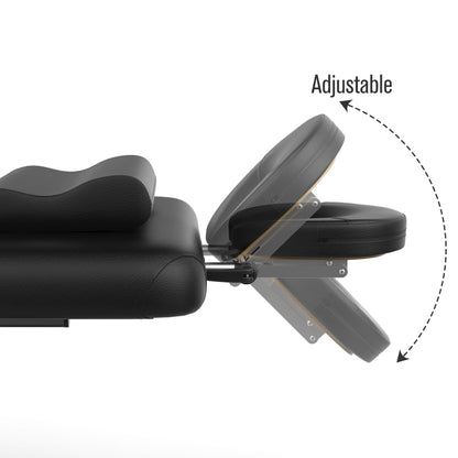 Electric Massage Bed with Adjustable Height and Backrest, Electric Massage Table for Treatment, Physical Therapy and Spa Facial Bed, 2 Motor, Hydraulic Equipment, Remote Control, 32 W x 75 L, Black