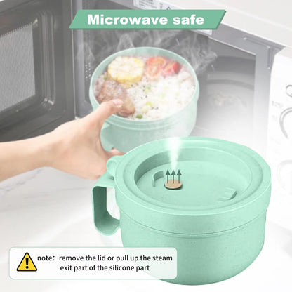 28.7oz Rarapop Microwave Soup Bowl Containers with Lids, Wheat Straw Ramen Noodles Cup Mug for Instant Noodles,Oatmeal