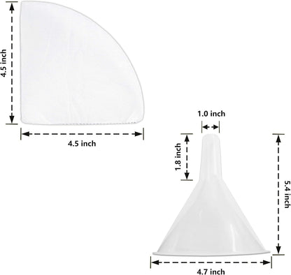 Birllaid Non Woven Filter Cones for Cooking Oil, Package of 1 Cone Holder and 50 Filter Cones