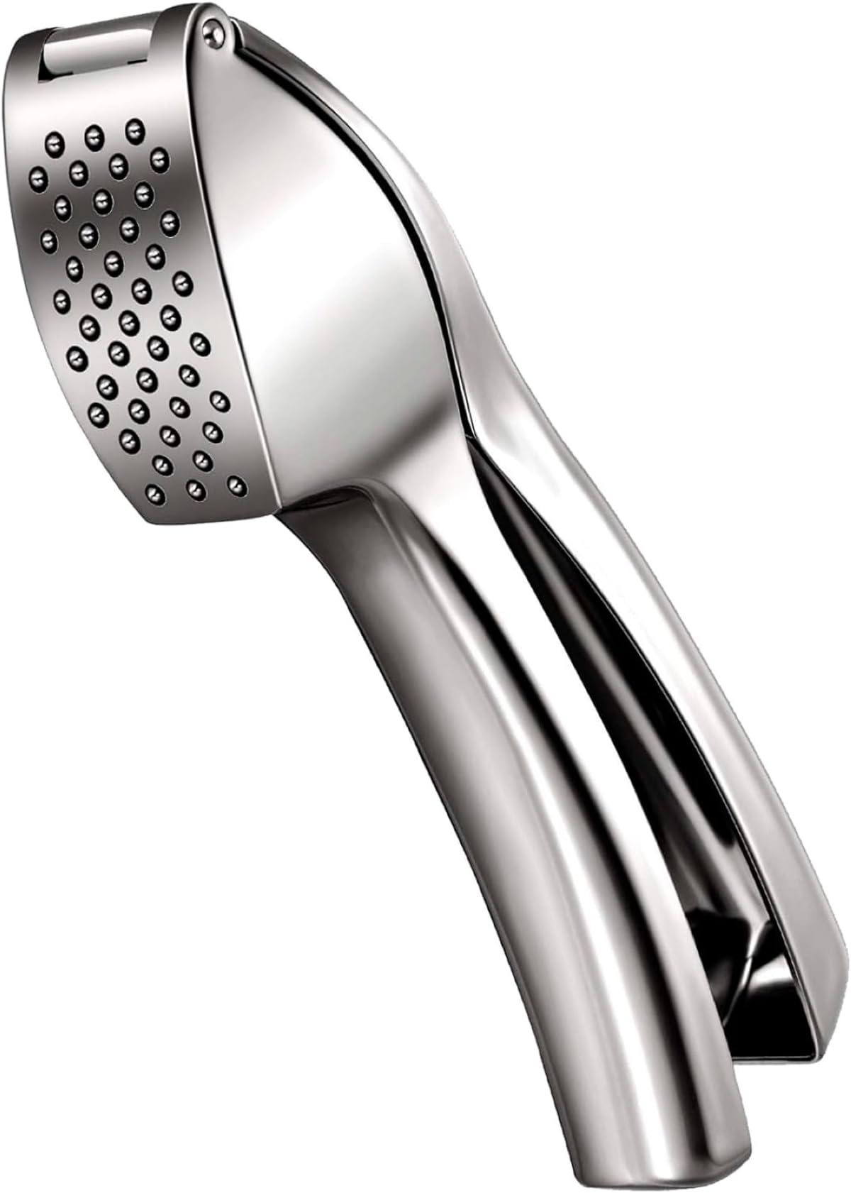 Heavy Duty Garlic Press, Zinc Alloy Garlic Crusher & Mincer, Easy Squeeze Garlic Press Tool with Ergonomic Handle, Garlic Mincer with Peeler Tube & Cleaning Brush for Kitchen Cooking