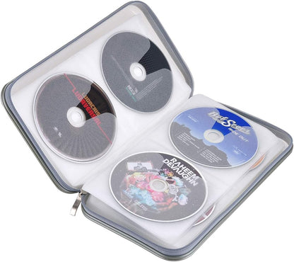 72 Capacity Heavy Duty CD DVD Blu-ray Media Case - Storage Holder Organizer Wallet - Clear