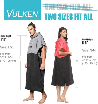 Vulken Extra Large Thick Hooded Beach Towel Changing Robe. Surf Poncho Men for Easy Change in Public. Quick Dry