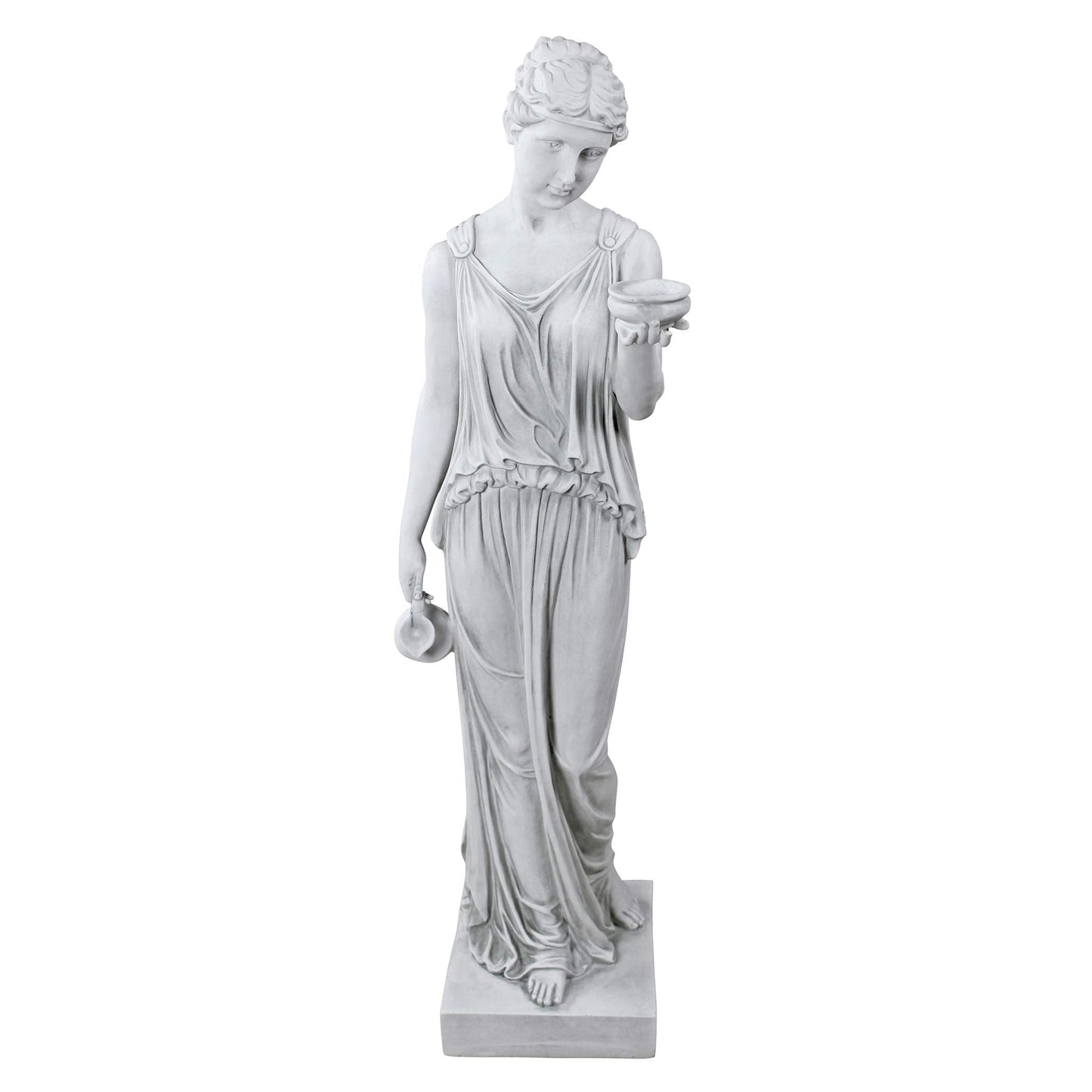 Design Toscano KY71304 Hebe Greek Woman Patron of Youth Indoor/Outdoor Garden Statue, Large Size, 10 inches Wide, 32 inches Tall, Handcast Polyresin, Antique Stone Finish