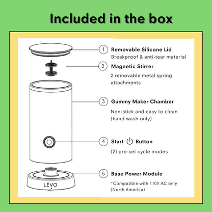LĒVO Gummy Candy Mixer - Hands-Free Infused Edible Mixer & Potent Gummy Candy Maker - Make Your Own Infused Gummies - Gummy Maker Machine for DIY Herb Infused Gummy Candies