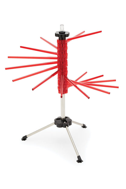 Fox Run Collapsible Pasta Drying Rack, 18.5", Red, Plastic with Rotating Arms