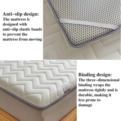5cm Thick Foldable Floor Mattress – Portable Roll-up Tatami Mattress for Guest, Dorm, Bedroom, Or Apartment – Single & Double Size Blue 120x200cm