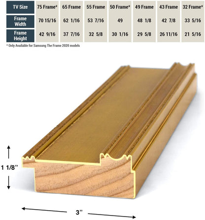 Antique Gold 55" Premiere Deco TV Frame - Compatible ONLY with Samsung The Frame TVs (Fits 2021-2026, LS03A, LS03B, LS03C, LS03D, LS03FA)