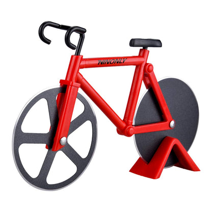 Ninonly Bicycle Pizza Cutter Wheel,Non-stick Bike Pizza Slicer,Stainless Steel Cutting Wheels With a Stand for Pizza Lovers, Housewarming Gifts Cool Kitchen Gadget Cool Men's Gift