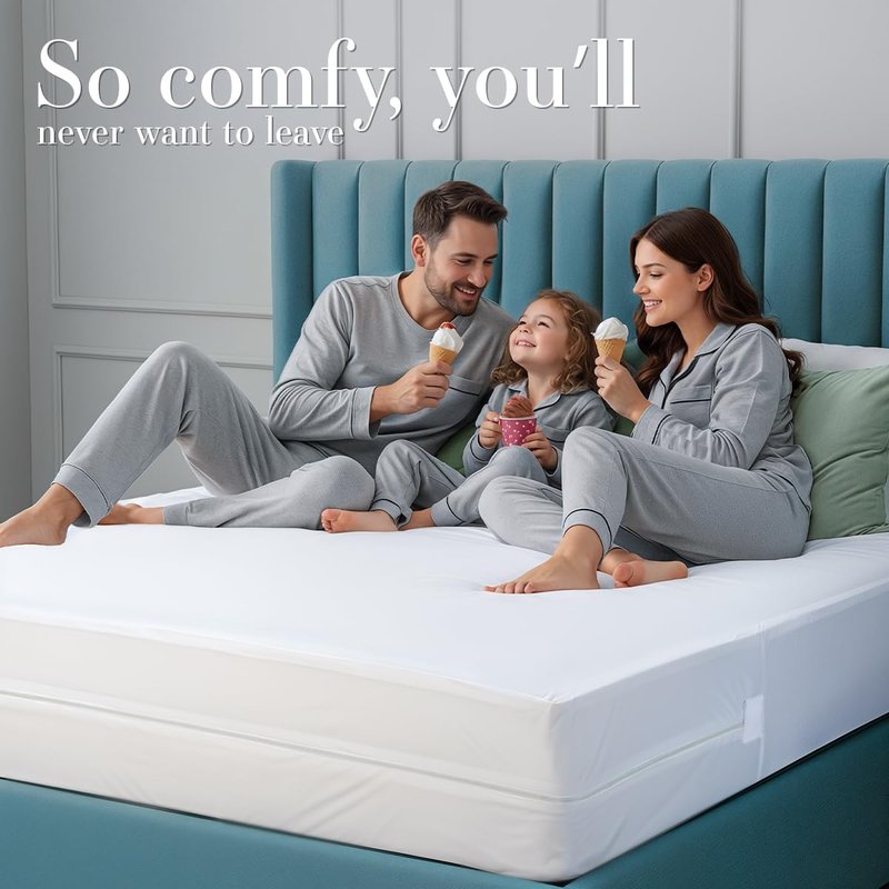 Utopia Bedding Mattress Protector Zippered Queen Size, 100% Waterproof Bed Bug and Dust Mite Proof Mattress Encasement, Absorbent 6 Sided Mattress Cover