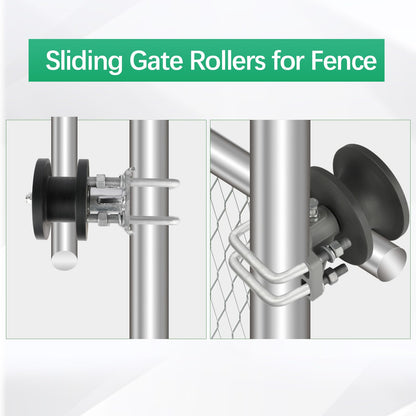 Wmebee 4 Pack Nylon Cantilever Rollers 2" Gate Frames, 4" Square Post Chain Link Fence Parts, Cantilevered Rail Fence Gate Kit
