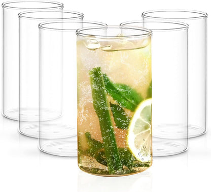 Borosil Drinking Glasses Set of 6, 12 Oz, Clear & Lightweight, BPA Free, Odor Resistant, Dishwasher Safe