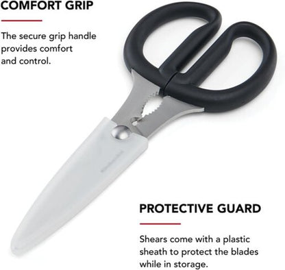KitchenAid Multipurpose Shear Set - Versatile Scissors with Nutcracker & Bottle Opener | Ergonomic Handles, 2-Piece