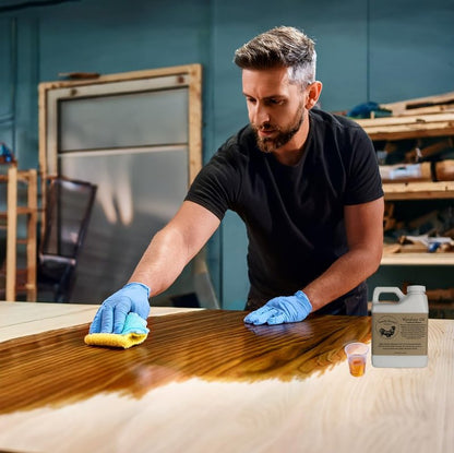 Traditional Hard Wax Oil - Durable Satin Finish with Mineral Oil, Hard Wax, and Linseed Oil for a Beautiful protective Wood Finish. Ideal for bare wood, furniture and more.-USA Made (16 fl.oz)