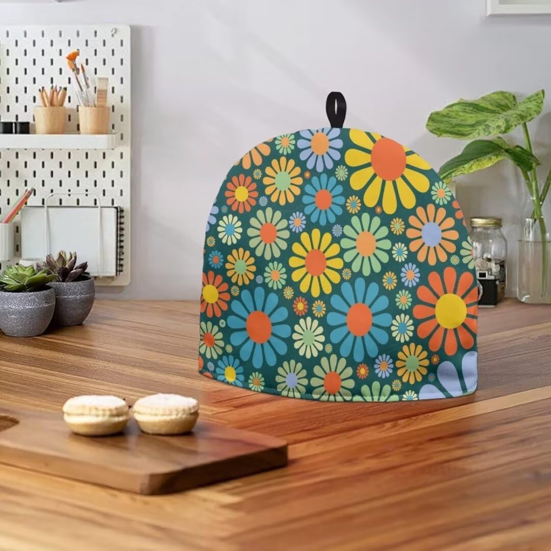 Brown Mandala Teapot Cozy, Insulated Kettle Cover for Keeping Warm, Ethnic Style Decorative Tea Pots Cozy