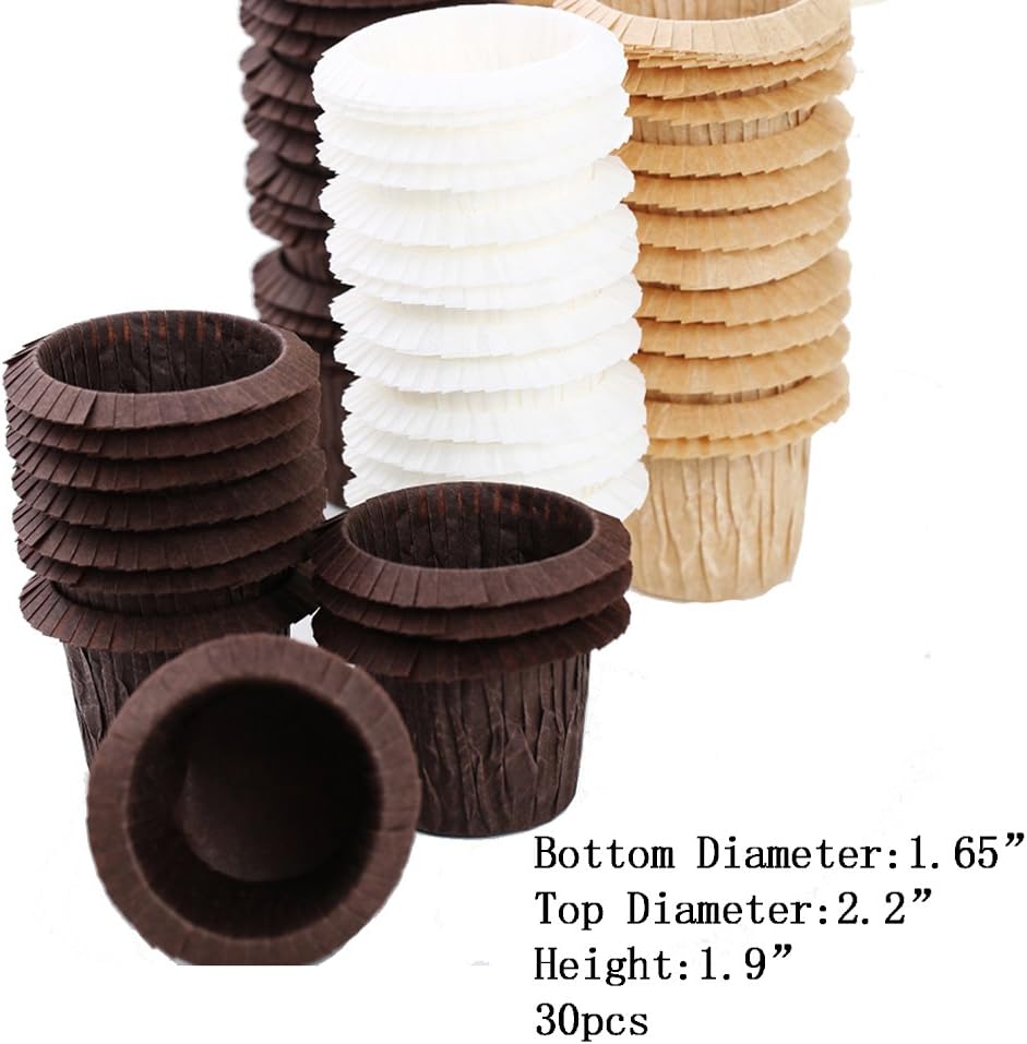 Cupcake Liners Baking Muffin Paper Baking Cups for Weddings, Birthdays, Baby Showers (Brown 30pcs)